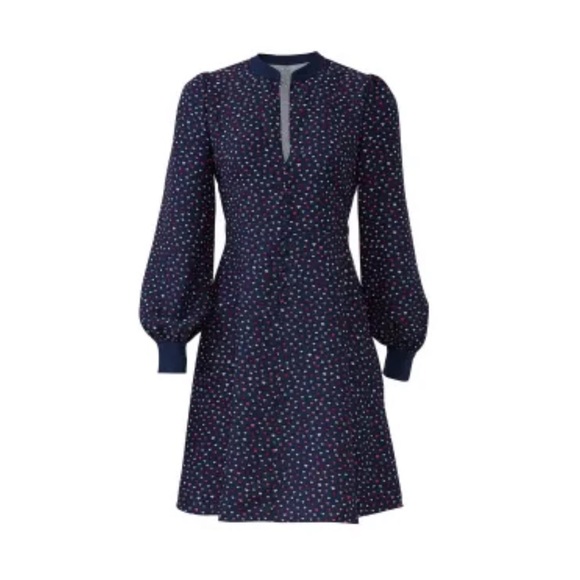 Kate Spade Lips Crepe Dress In Parisian Navy 4 - Picture 3 of 7